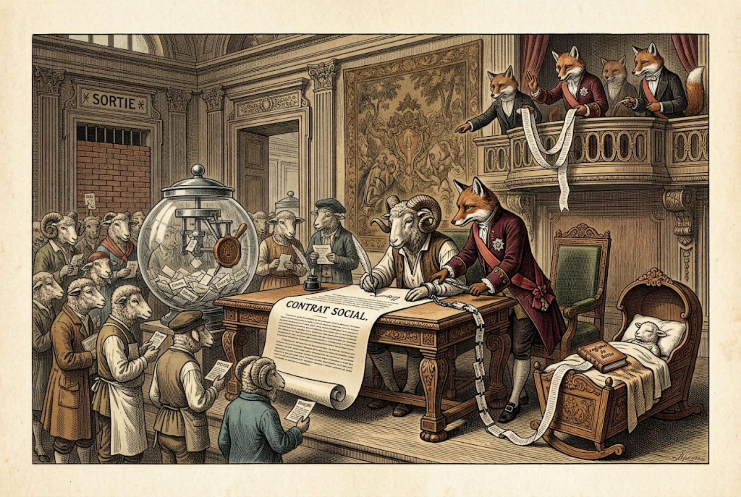Chapitre 13 A, illustration du livre Le Collectif soumis.