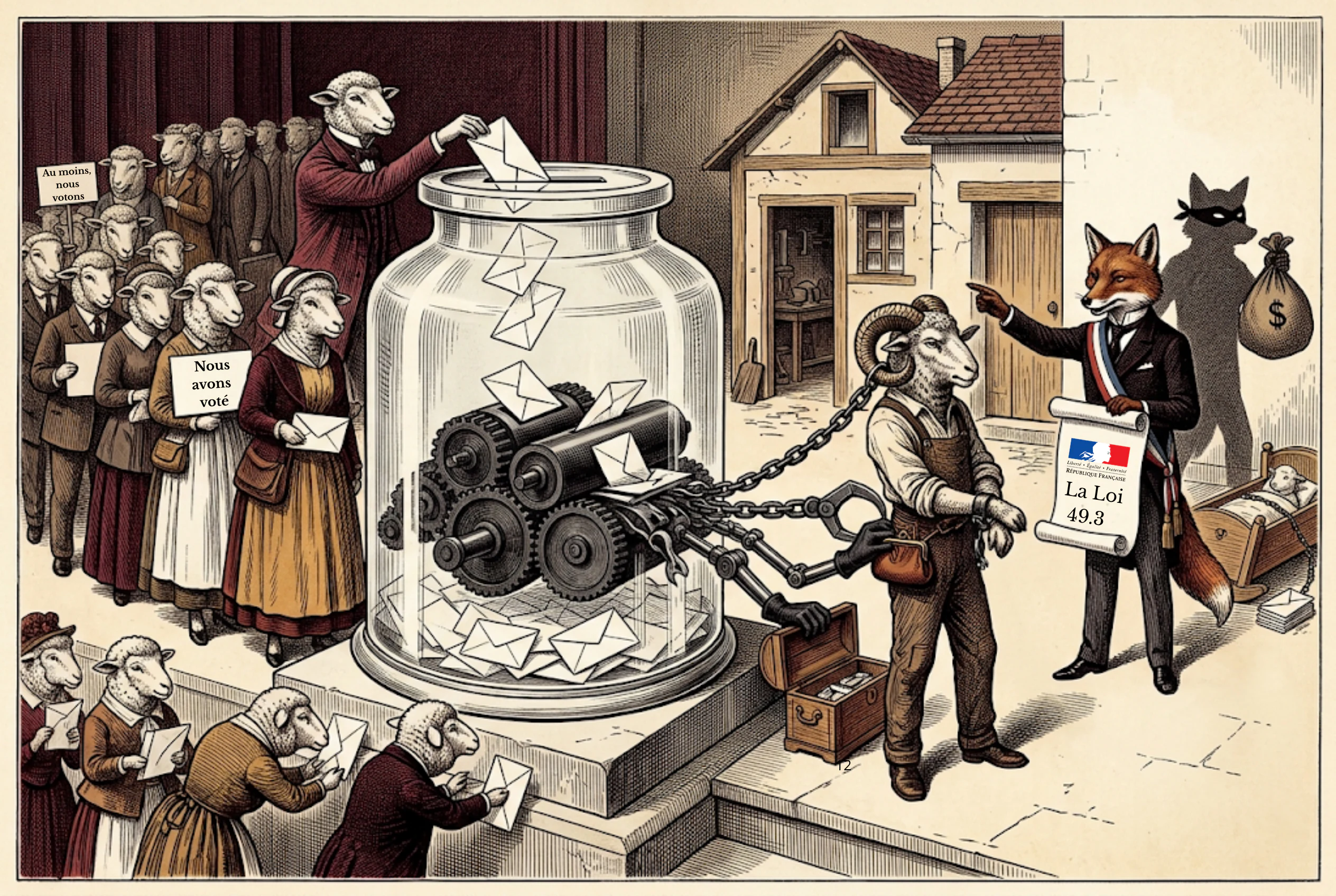 Chapitre 13 B, illustration du livre Le Collectif soumis.