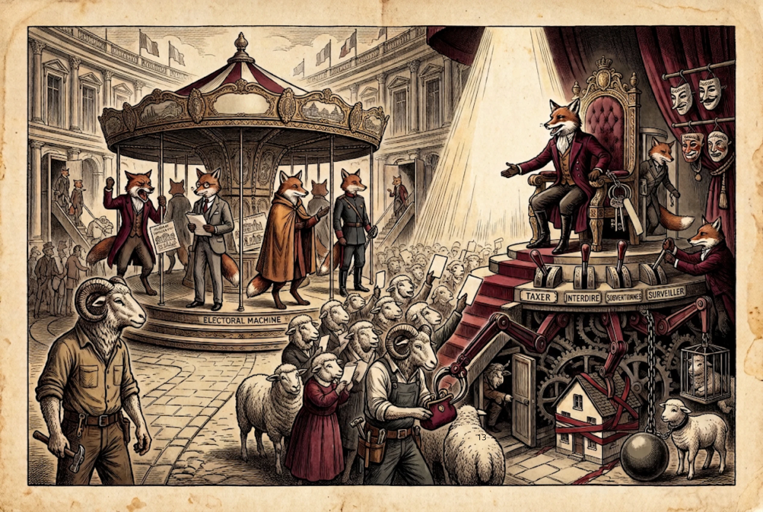 Chapitre 13 D, illustration du livre Le Collectif soumis.