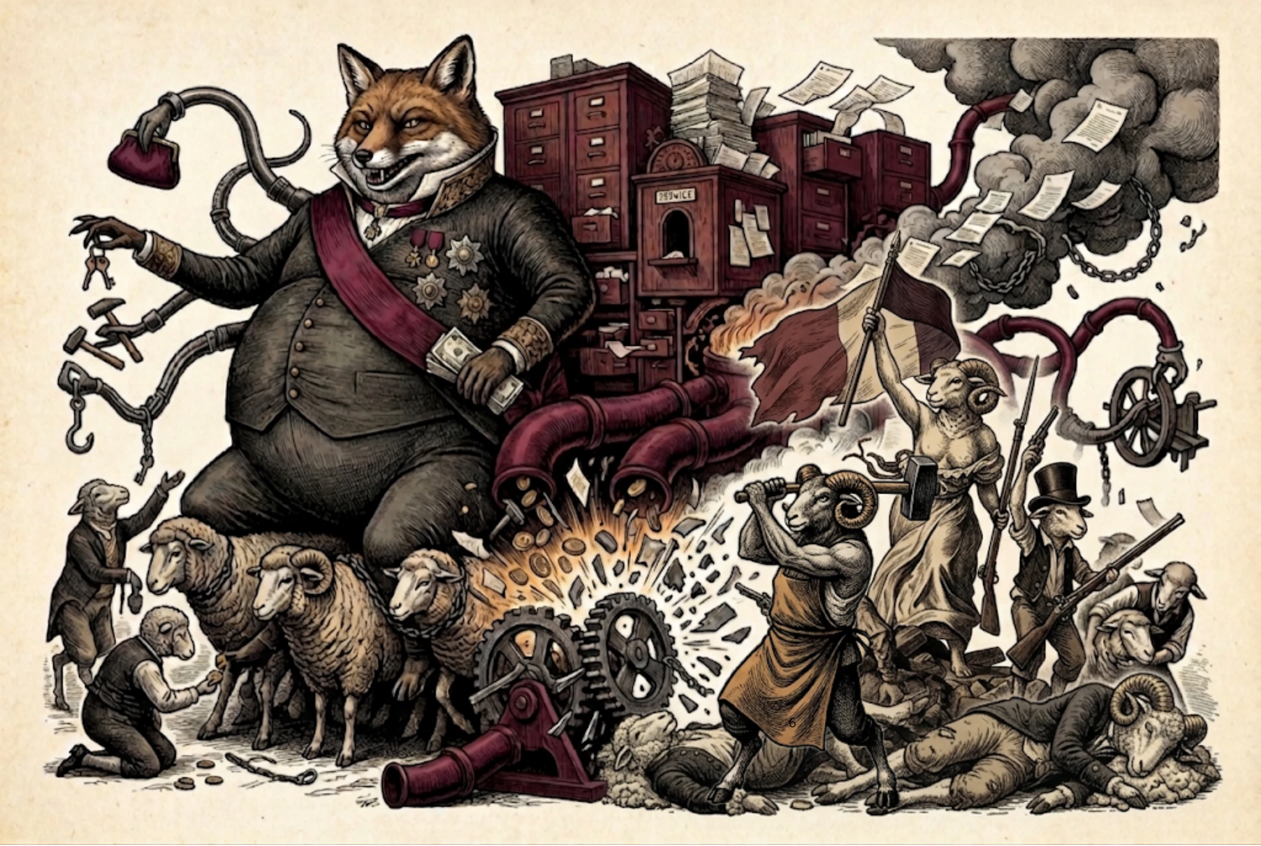 Chapitre 5 F, illustration du livre Le Collectif soumis.