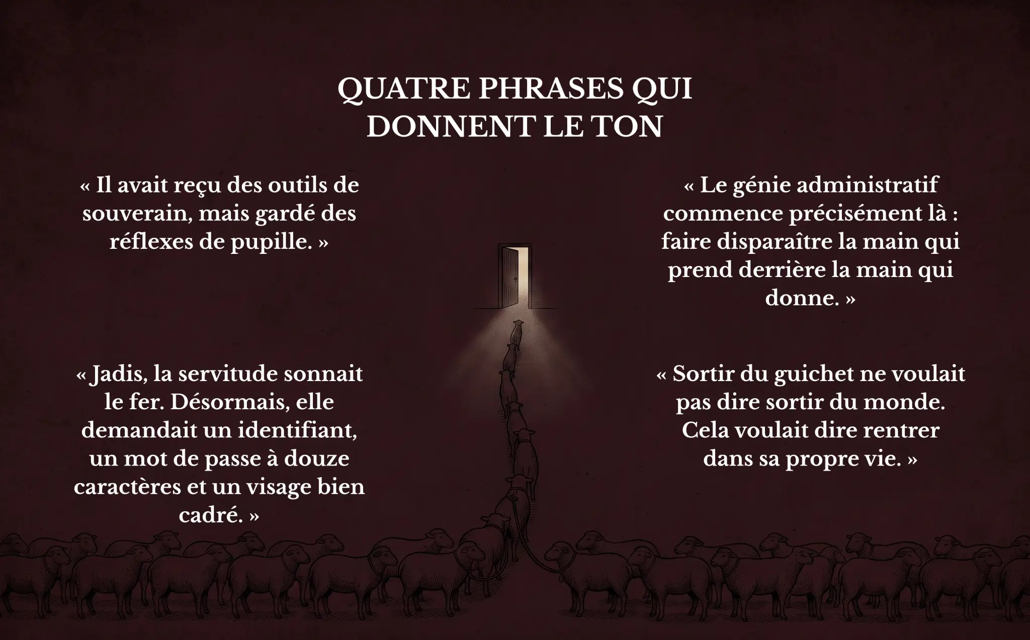 Quatre phrases qui donnent le ton du Collectif soumis.