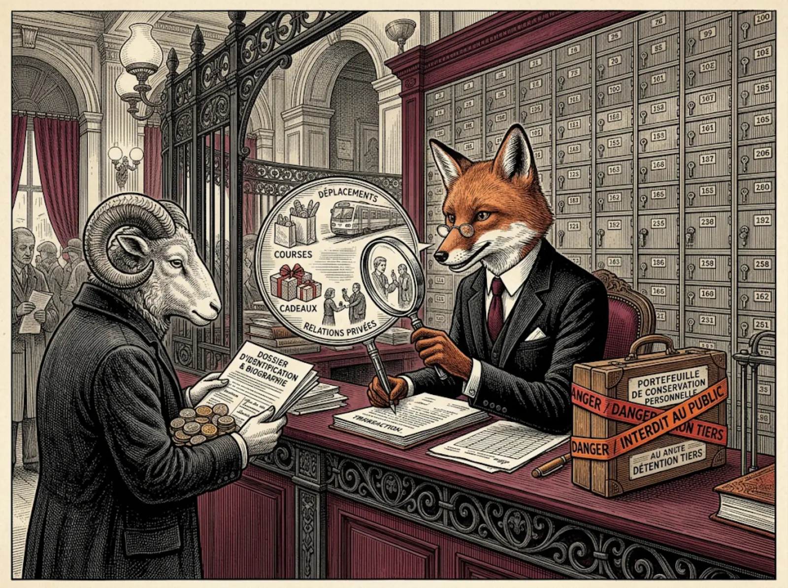 Un banquier examine la vie privée d’un client avant d’autoriser l’usage de son argent.