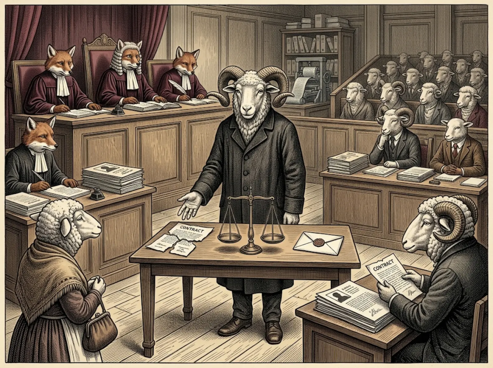 Le vieil homme s’adresse calmement au tribunal de la plainte en distinguant le tort de la créance.