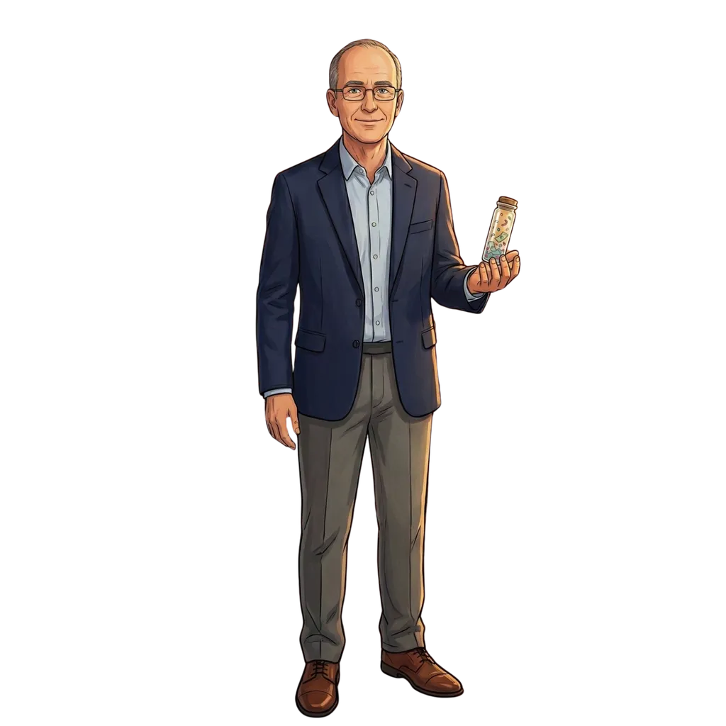 Portrait illustré de Milton Friedman